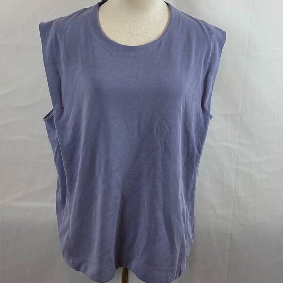 Athleta Seasoft Tank Sweatshirt XL Dusk Purple Drop Sleeve - Picture 2 of 10